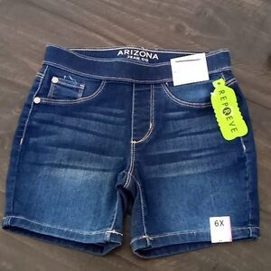 Arizona Jean company Girls shorts size 6X regular pull up stretch shorts